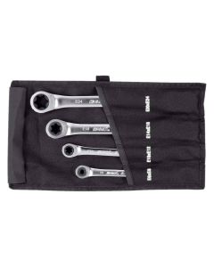 619460 4-Holex Double Ratchet Ring Spanners set, for Torx screw