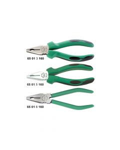 65015160-Stahlwille Combination Pliers-6501-chrome plated 160 mm (Multi-Component Handles)