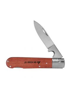 844500 1F-Holex Cable Knife with wooden handle self-locking blade