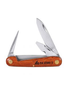 844500 3-Holex Cable Knife with wooden handle, Blade, screwdriver, reamer