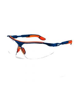 UVEX Safety Glasses, I-Vo Blue/Orange  HC/AF Clear-9160265