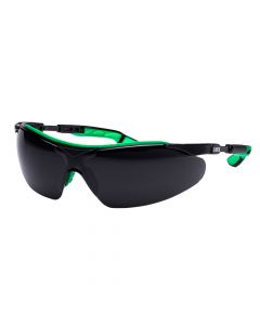 UVEX Welding Safety Glasses i-vo shade 5 lens black/green frame, supravision infradur plus-9160045