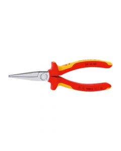 711300 160-Knipex Flat Nosed Pliers, Long Chrome Plated VDE 160 mm