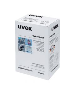 UVEX Safety Eyewear Accessories, Wet Cleaning Towelettes, Silicone-Free, 100 Ind.Sealed Tissues -9963000