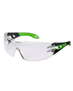 UVEX Safety Glasses, Pheos CB, Black/Green HC/AF Clear - 9192425