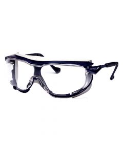 UVEX Safety Glasses, Skyguard NT Clear Lens Blue/Grey Frame, Supravision Excellence-9175160