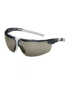 UVEX Safety Glasses, I-3 Grey Lens Black/Light Grey Frame, Supravision Excellence-9190281