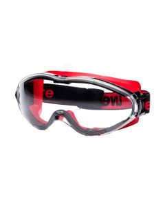 UVEX Safety Goggles Ultrasonic Fire Goggle Black Red Frame, Supravision Excellence-9302601